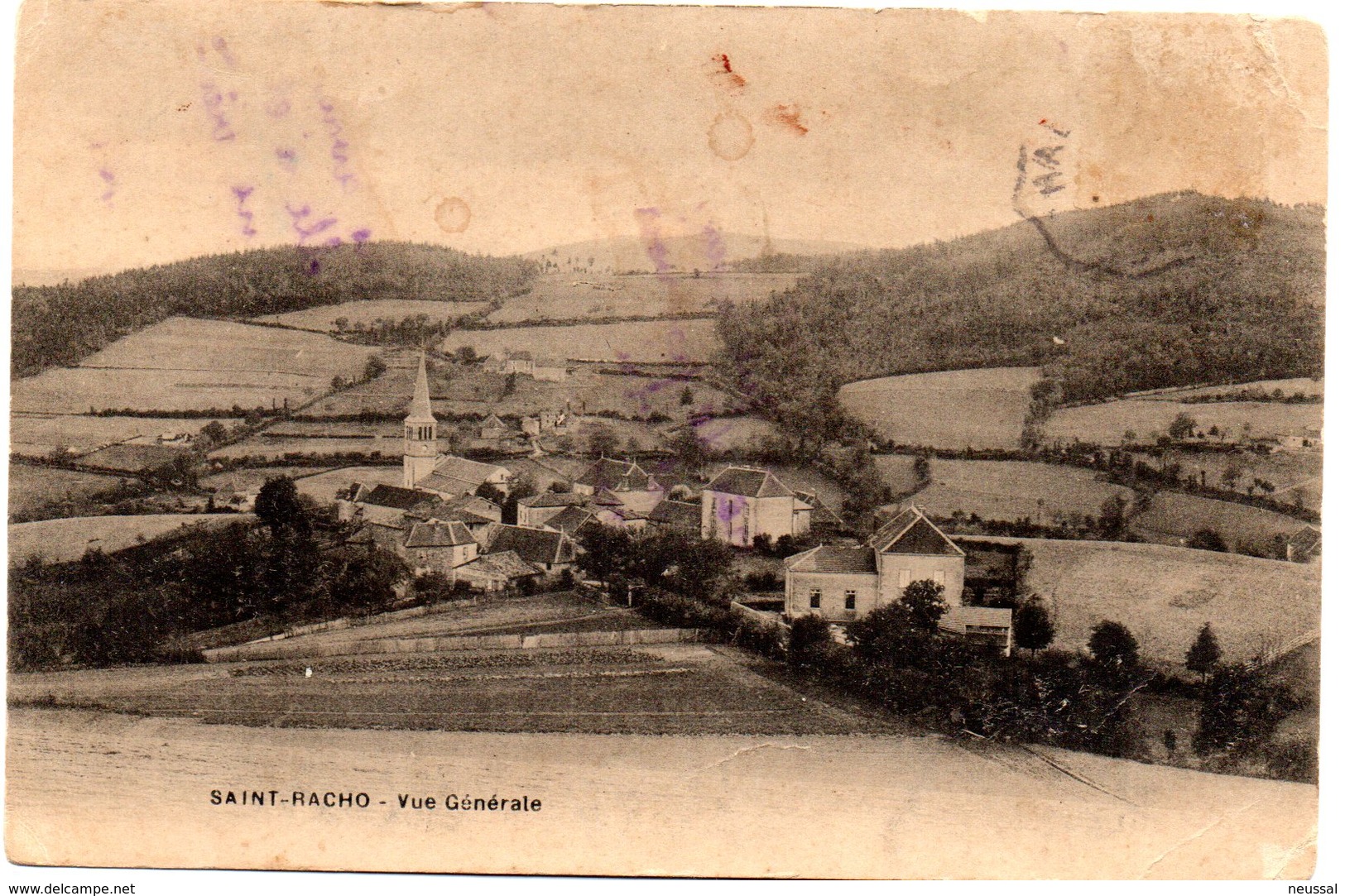 Tarjeta Postal  Saint-racho. Vue Generale. - Charolles