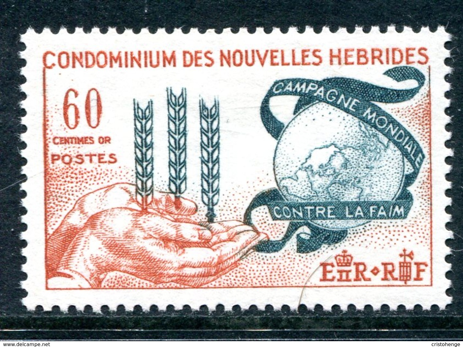 Nouvelles Hebrides 1963 Freedom From Hunger HM (SG F107) - Unused Stamps