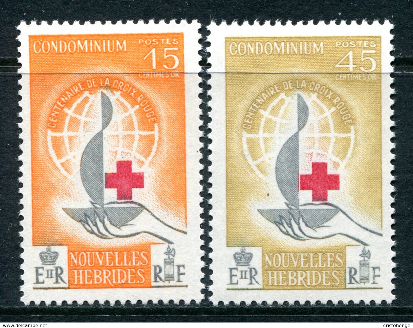 Nouvelles Hebrides 1963 Red Cross Centenary Set HM (SG F108-F109) - Ongebruikt