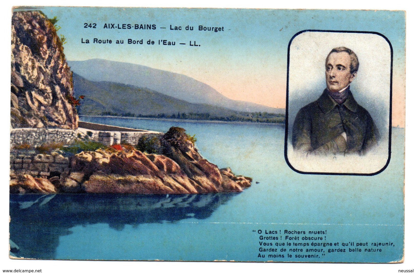 Tarjeta Postal  Aix Les Bains. La Route Au Bord De L'eau - Aix Les Bains