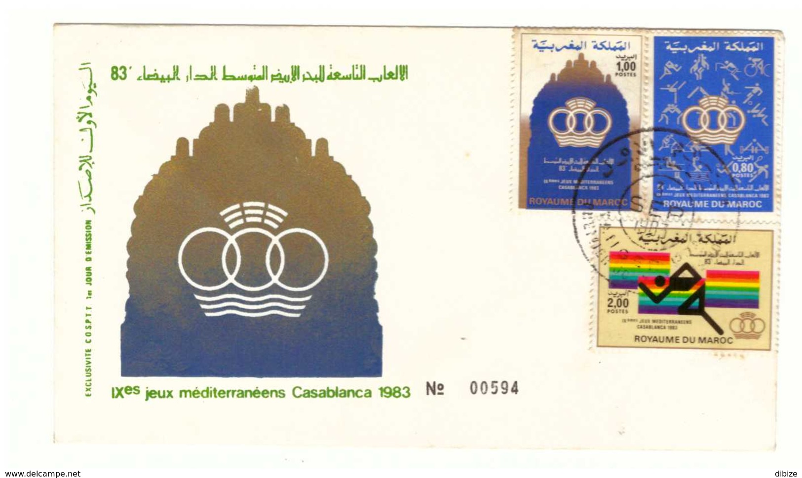 Maroc.  FDC. Palestine Et Jeux Méditerranéens Casablanca 1983. - Morocco (1956-...)