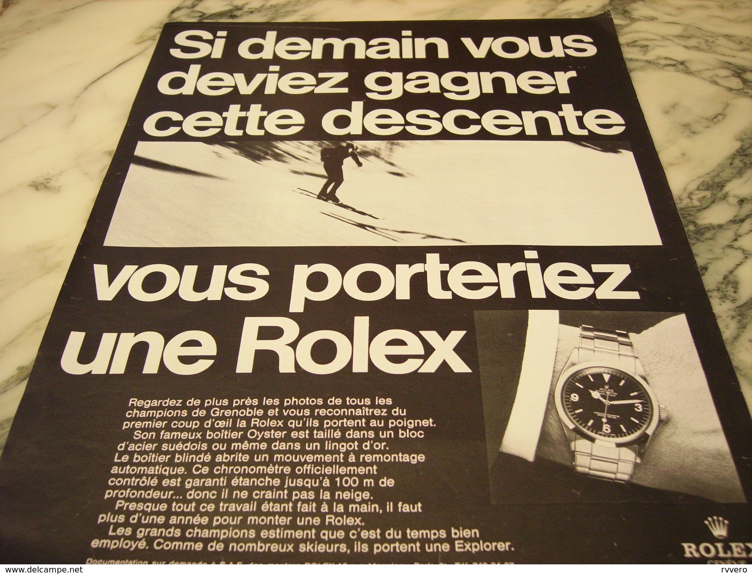 PUBLICITE AFFICHE SI DEMAIN VOUS DEVIEZ GAGNER MONTRE ROLEX 1968 - Autres & Non Classés