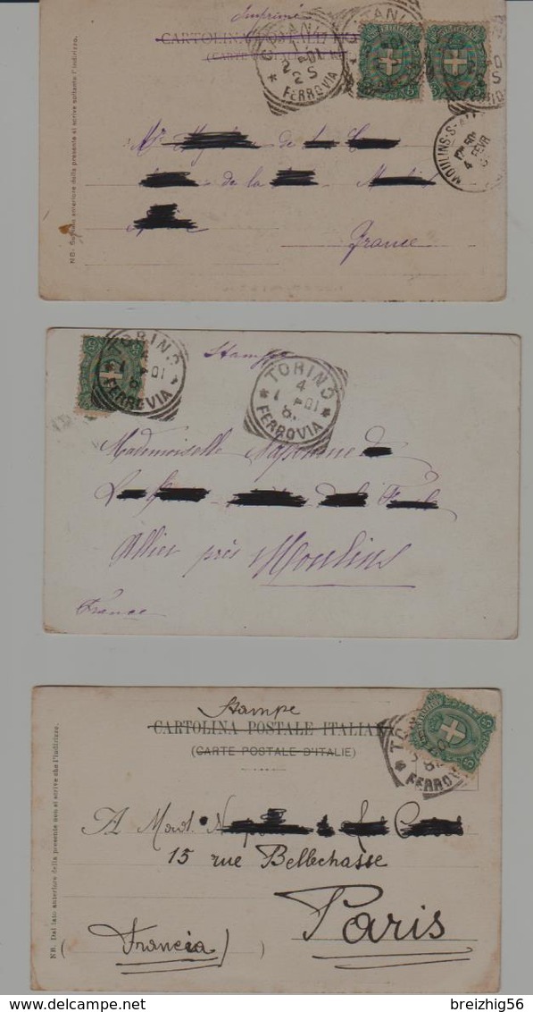 Italie Funérailles Du Roi Umberto I (Monza,  Roma....) 6 Cartes   1900 / 1901 - Otros & Sin Clasificación