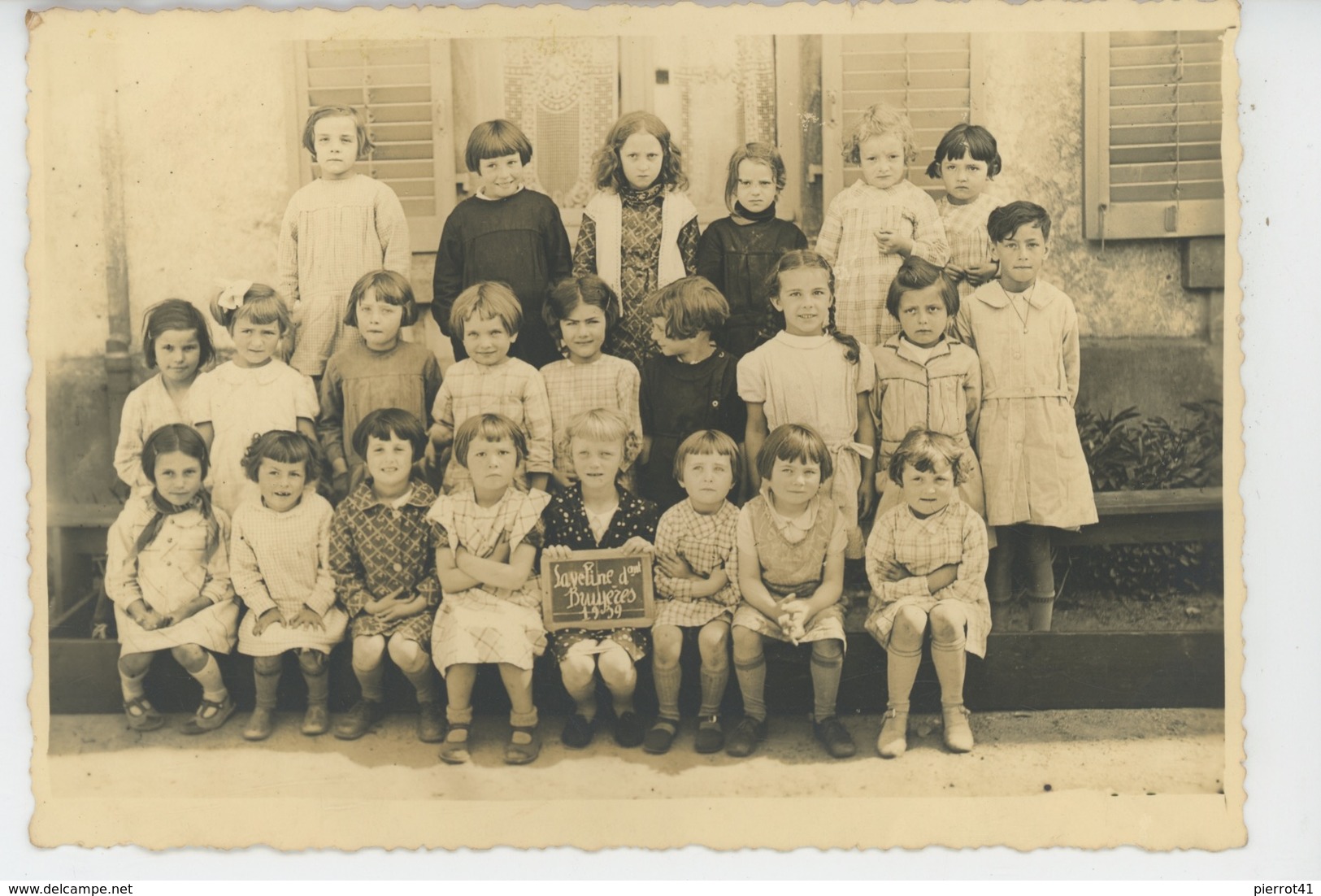 LAVELINE DEVANT BRUYERES - Beau Cliché Photo De Classe Datée 1939 , Ecole Des Filles - Autres & Non Classés