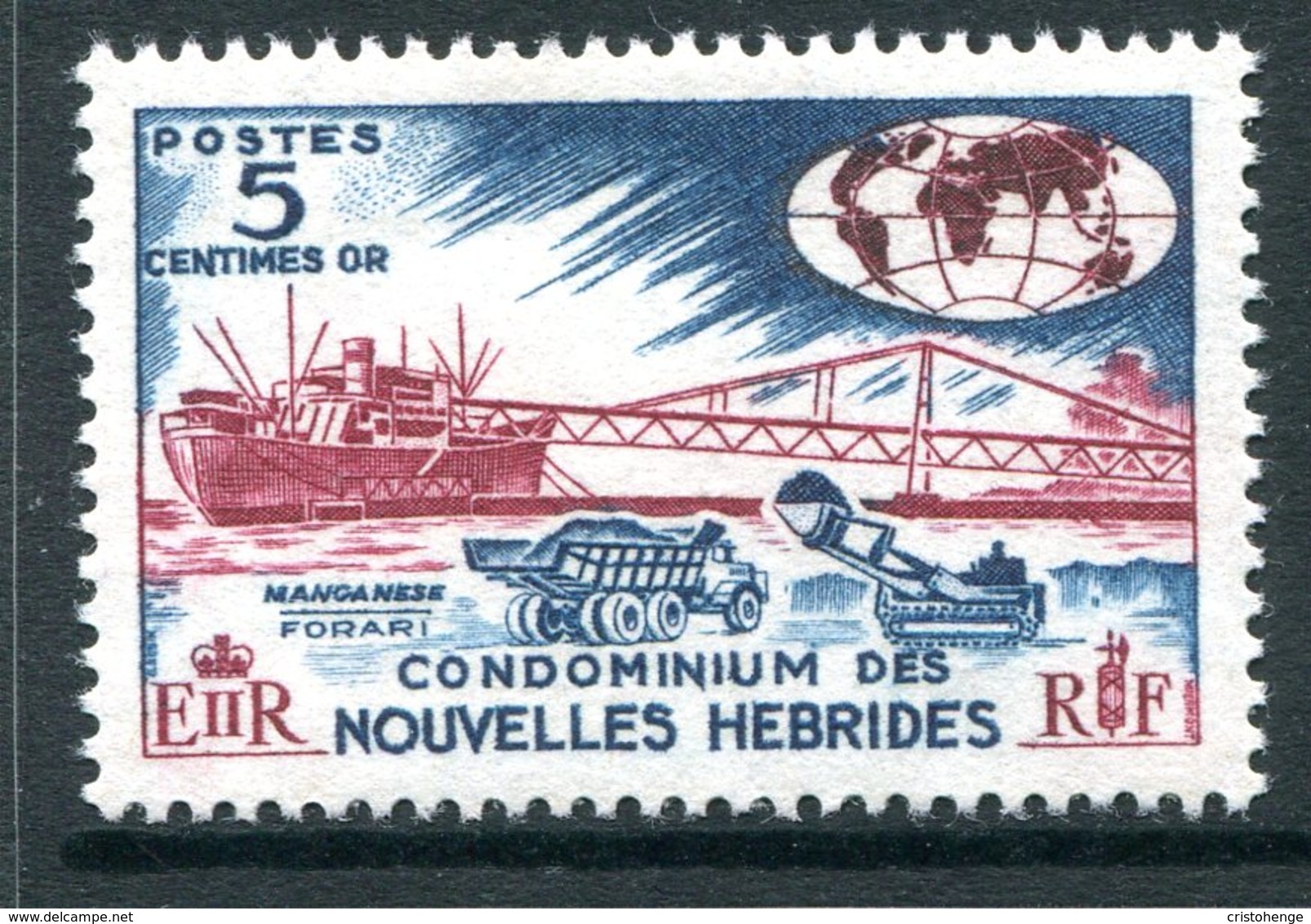 Nouvelles Hebrides 1963-72 Pictorial Definitives - 5c Value HM (SG F110) - Unused Stamps