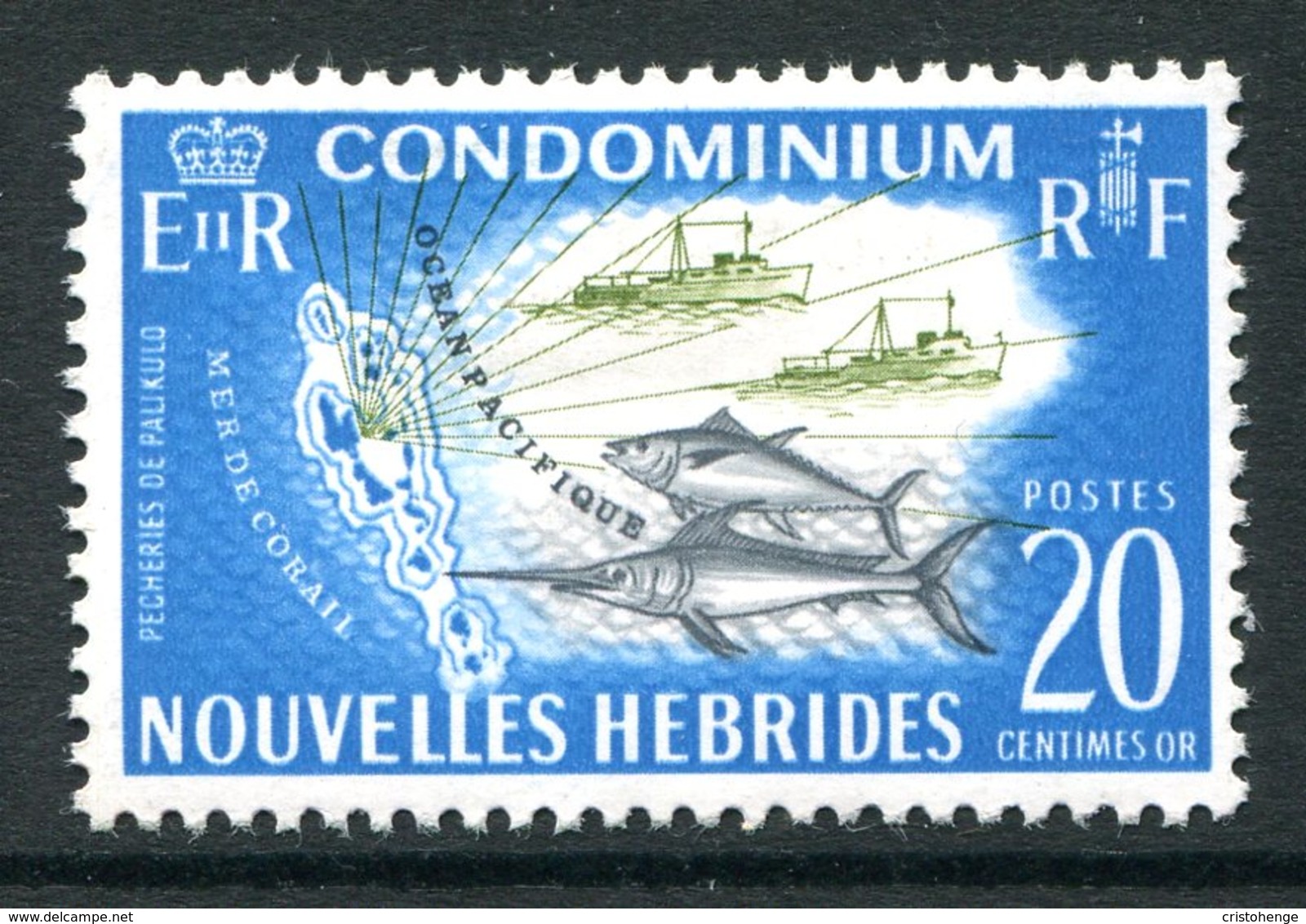 Nouvelles Hebrides 1963-72 Pictorial Definitives - 20c Value HM (SG F115) - Unused Stamps