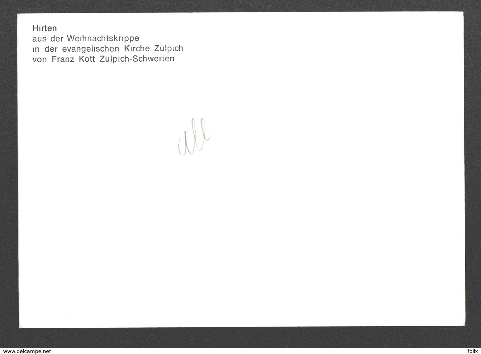 Zülpich / Schwerfen - Hirten Aus Der Weihnachtskrippe In Der Evangelischen Kirche Zülpich - Single Back - Zuelpich