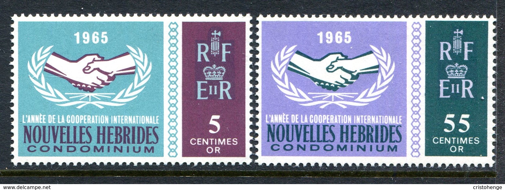 Nouvelles Hebrides 1965 International Co-operation Year Set HM (SG F128-F129) - Unused Stamps