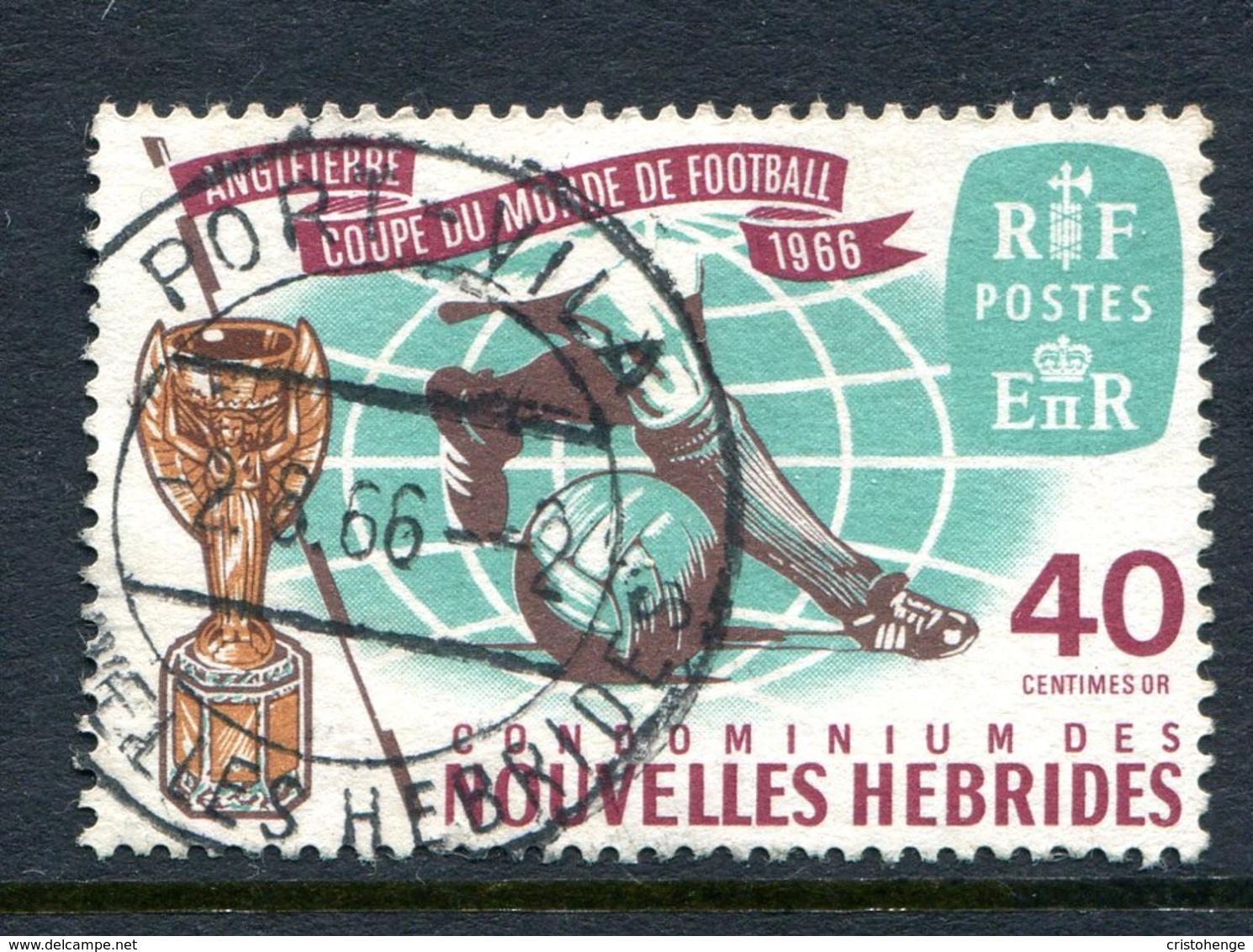 Nouvelles Hebrides 1966 Football World Cup - 40c Value Used (SG F135) - Used Stamps