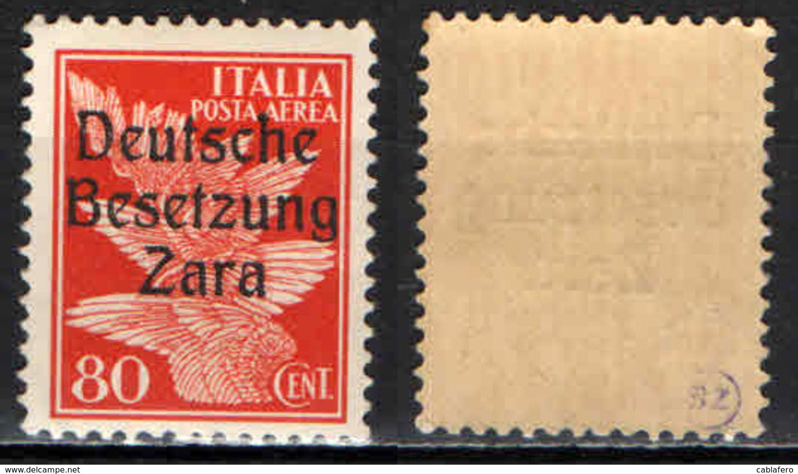 ITALIA - OCCUPAZIONE TEDESCA - ZARA - 1943 - SOVRASTAMPA - 80 CENT. - MNH - German Occ.: Zara