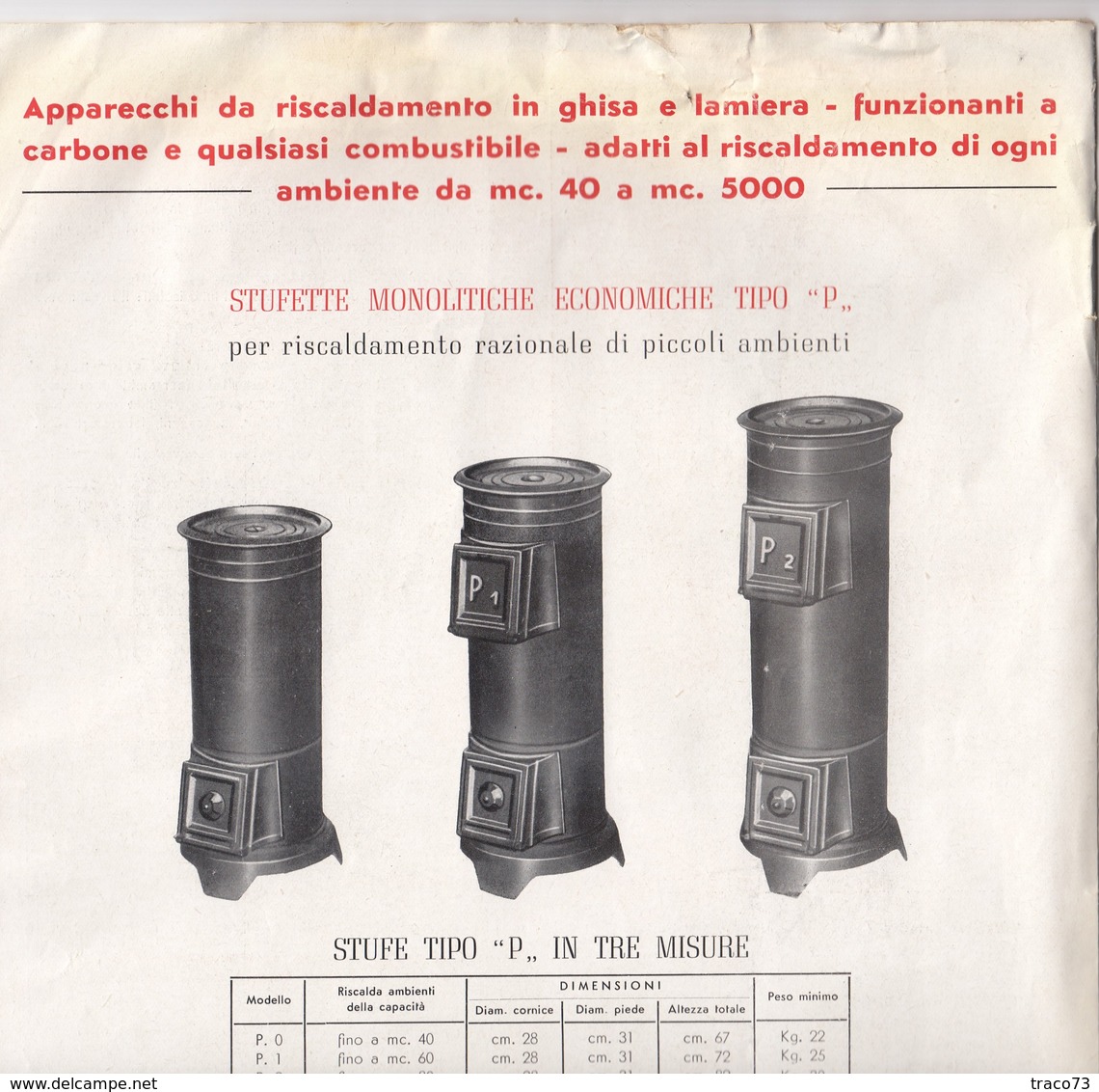 ERBA (Como) / Brochure pubblicitaria " ditta FILIPPO POZZOLI - Fabbrica Stufe di Ceramica a Circolazione d'Aria " Firma