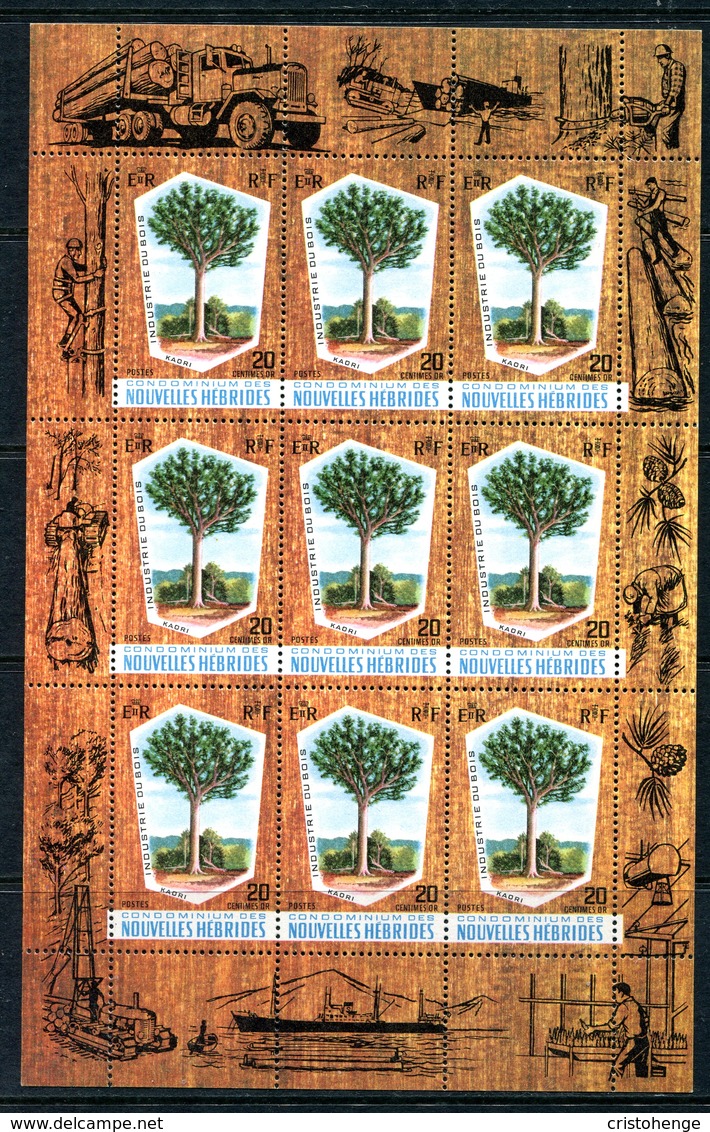 Nouvelles Hebrides 1969 Timber Industry Sheetlet HM (SG F150) - Unused Stamps