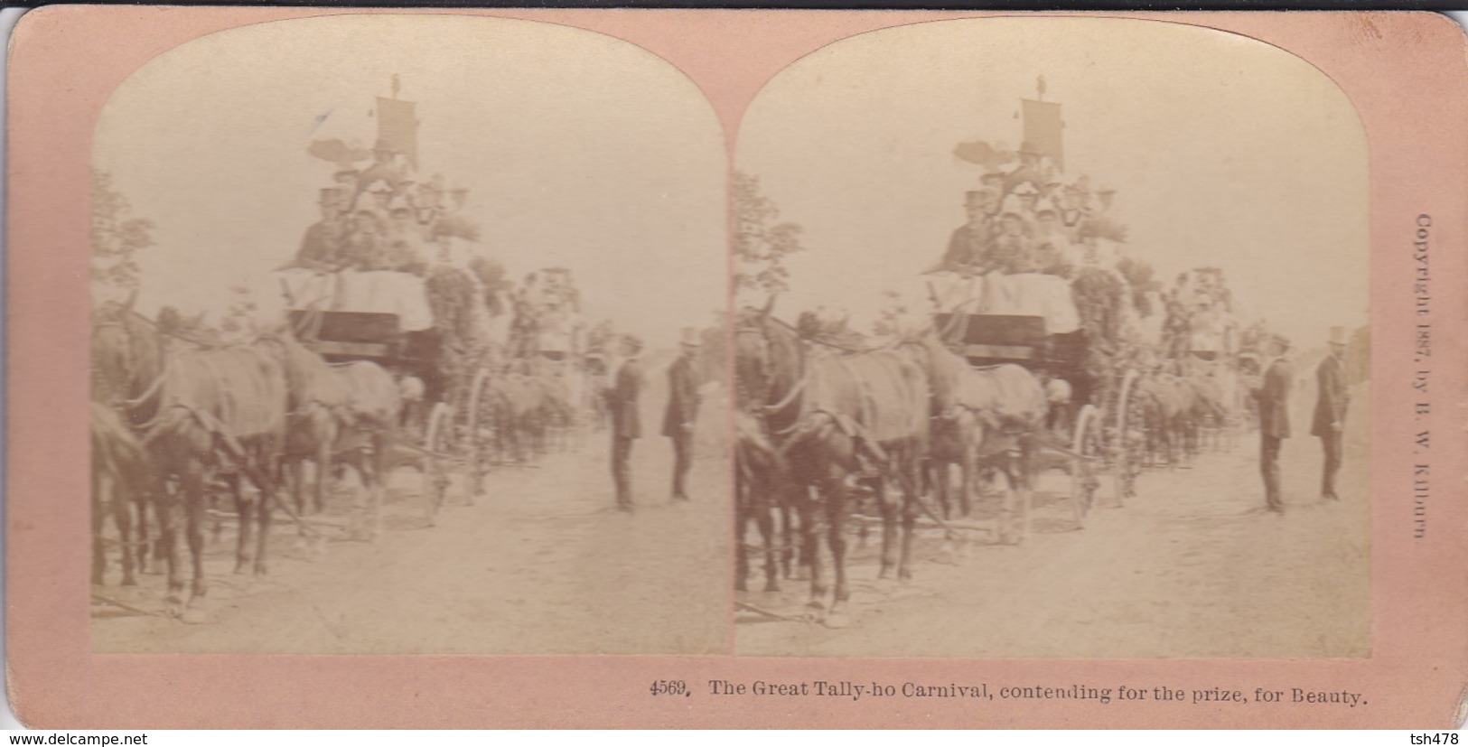 USA--the Great Tally-ho Carnival, Contending For The Prize-copyright 1897 By  B. W. KILBURN-littleton N. H.-voir 2 Scans - Photos Stéréoscopiques