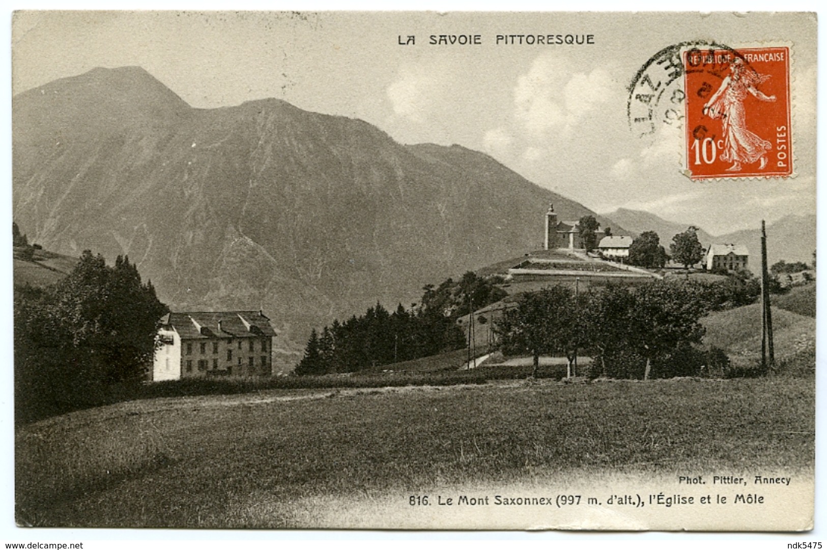 74 : LE MONT SAXONNEX, L'EGLISE ET LE MOLE / ADRESSE - PARIS, RUE BROWN SEQUARD (GUILLOT) - Autres & Non Classés