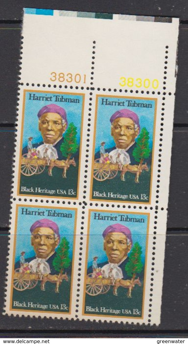 USA 1978 Harriet Tubman 1v  Bl Of 4 (corner) ** Mnh (41804G) - Ongebruikt