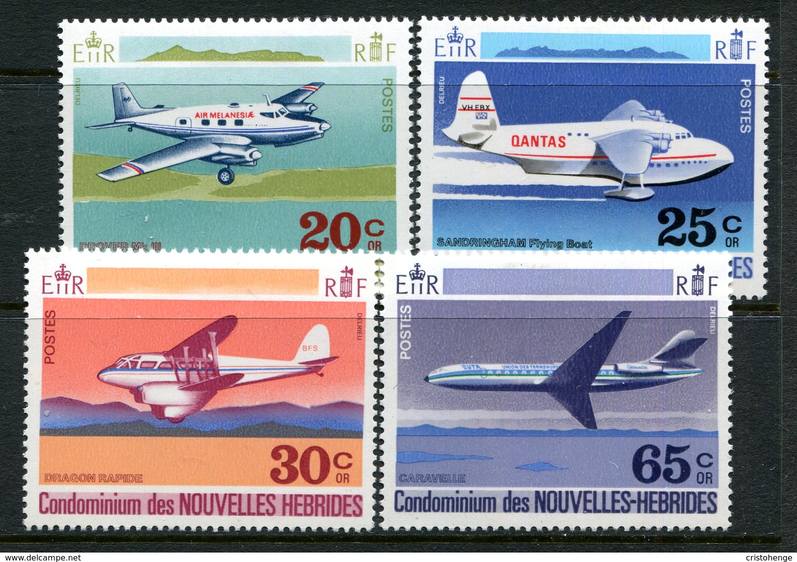 Nouvelles Hebrides 1972 Aircraft Set HM (SG F169-F172) - Unused Stamps