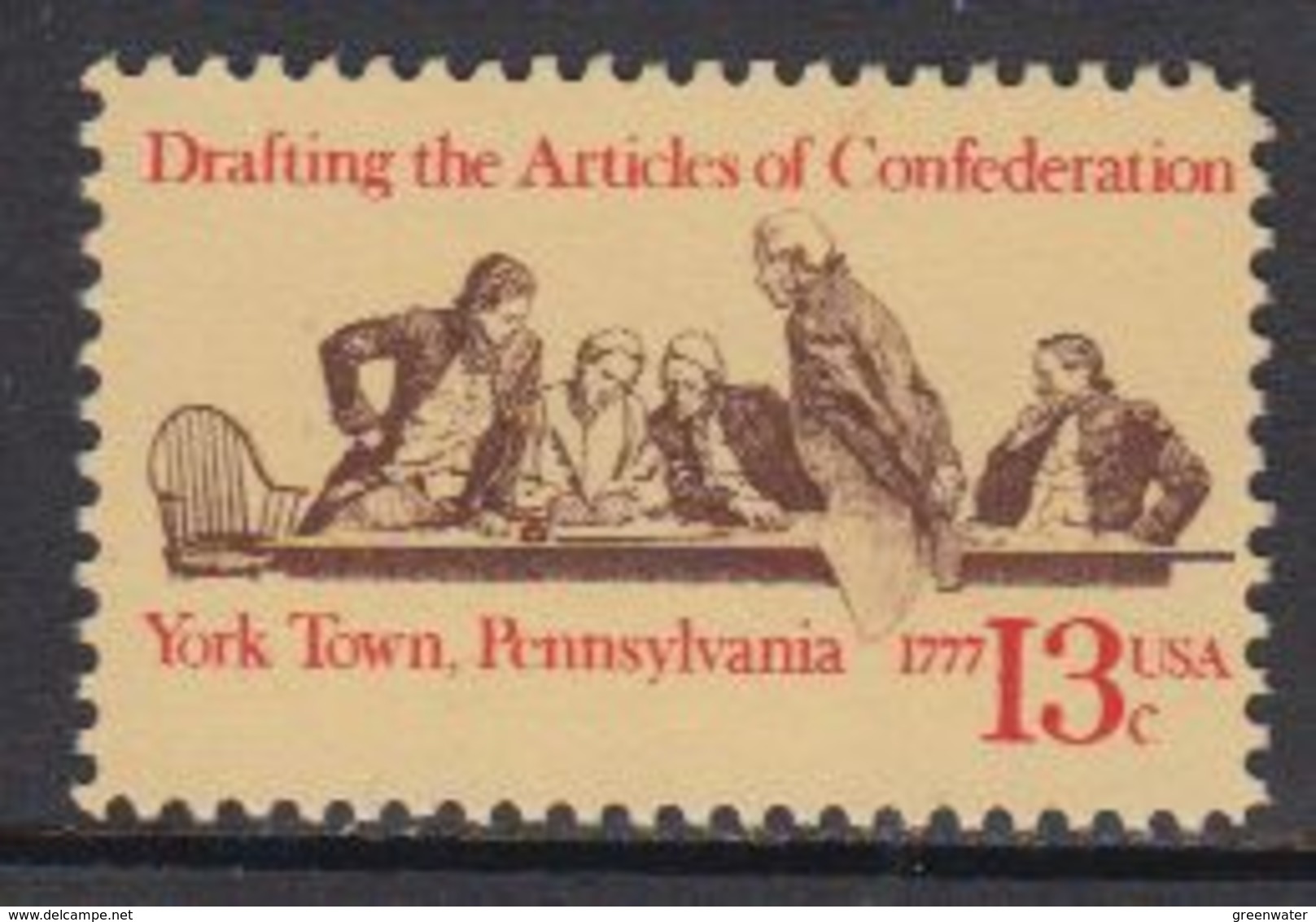 USA 1977 Drafting The Articles Of Confederation, York Town, Pennsylvania 1v ** Mnh (41805E) - Unused Stamps