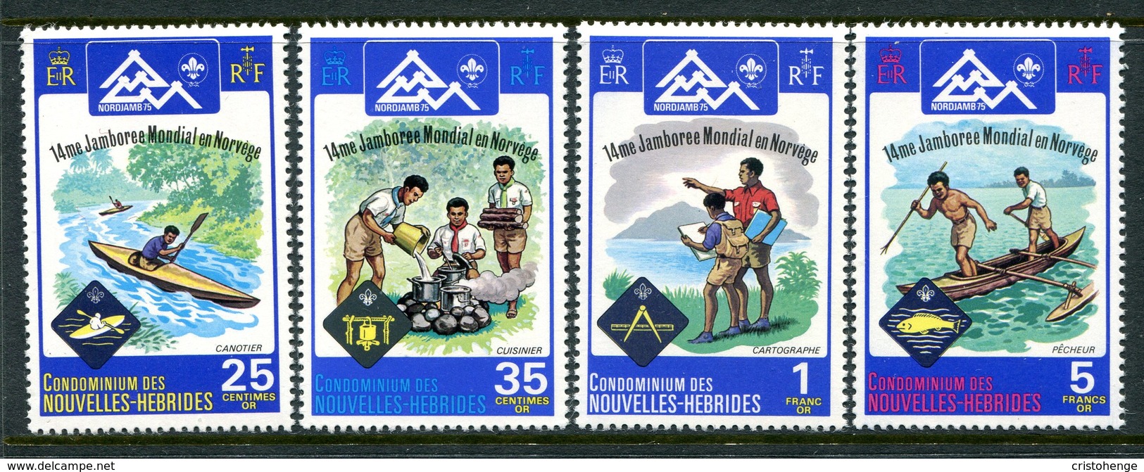 Nouvelles Hebrides 1975 World Scout Jamboree Set MNH (SG F214-F217) - Unused Stamps