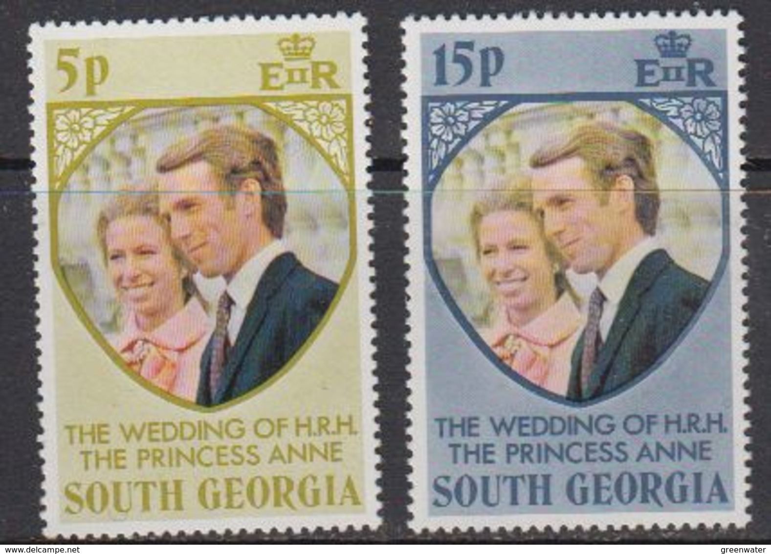 South Georgia 1973 Royal Wedding 2v ** Mnh (41806A) - Zuid-Georgia
