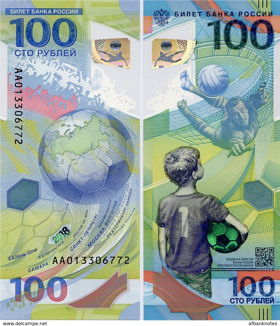 RUSSIA       100 Rublej       Comm.      P-New       2018       UNC - Russia