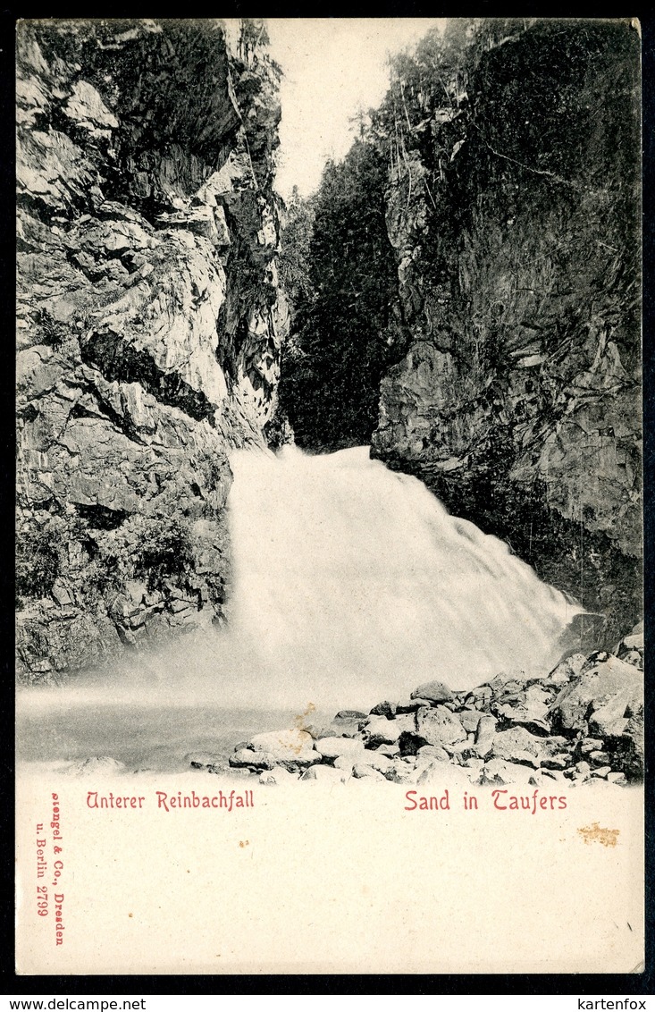 Sand In Taufers, Campo Tures, Unterer Reinbachfall, Vor 1905, Pustertal, Südtirol, Stengel & Co.,2799 - Bolzano (Bozen)