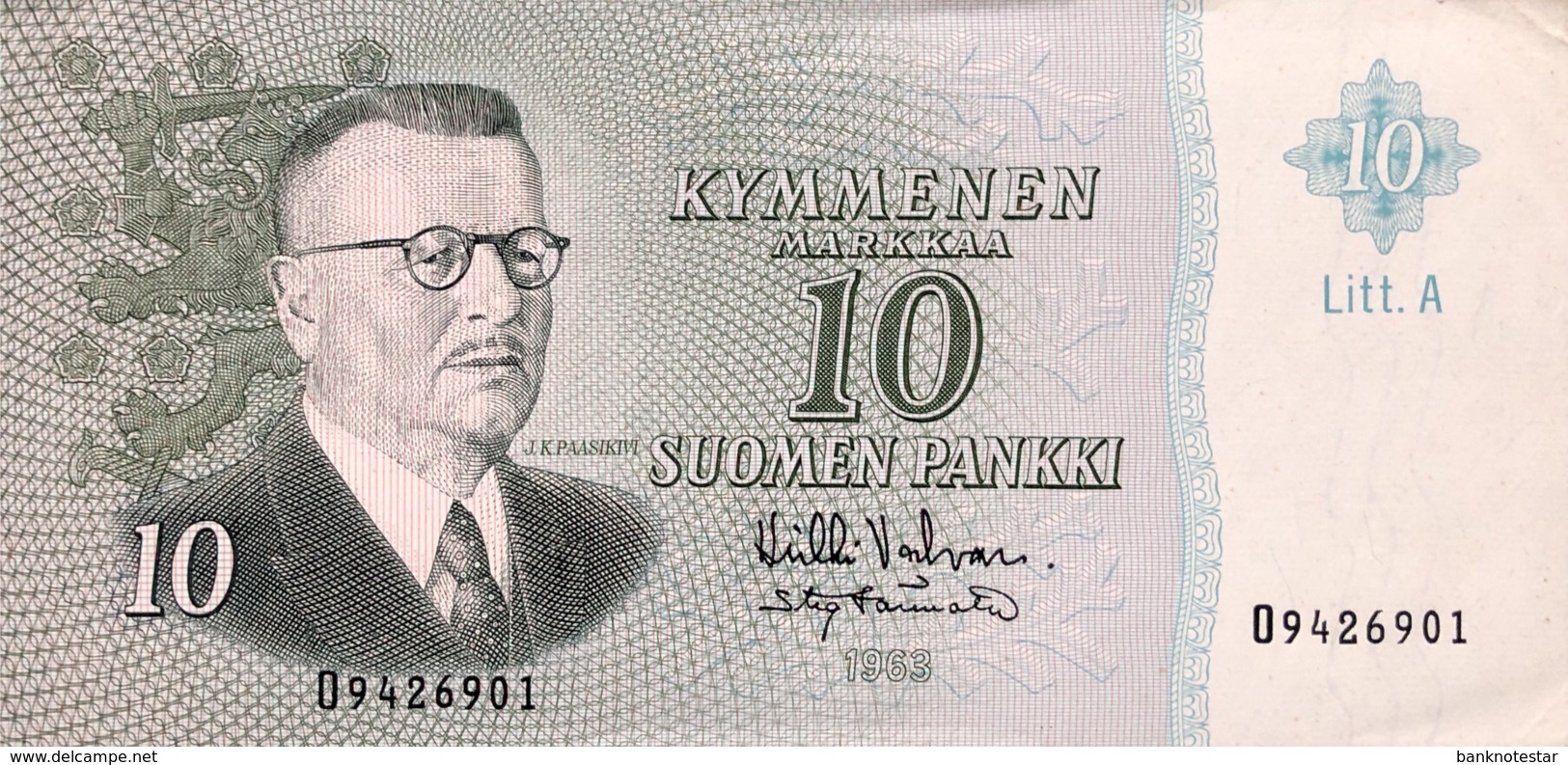 Finland 10 Markkaa, P-104 (1963) - EF/XF - Litt A - Finnland