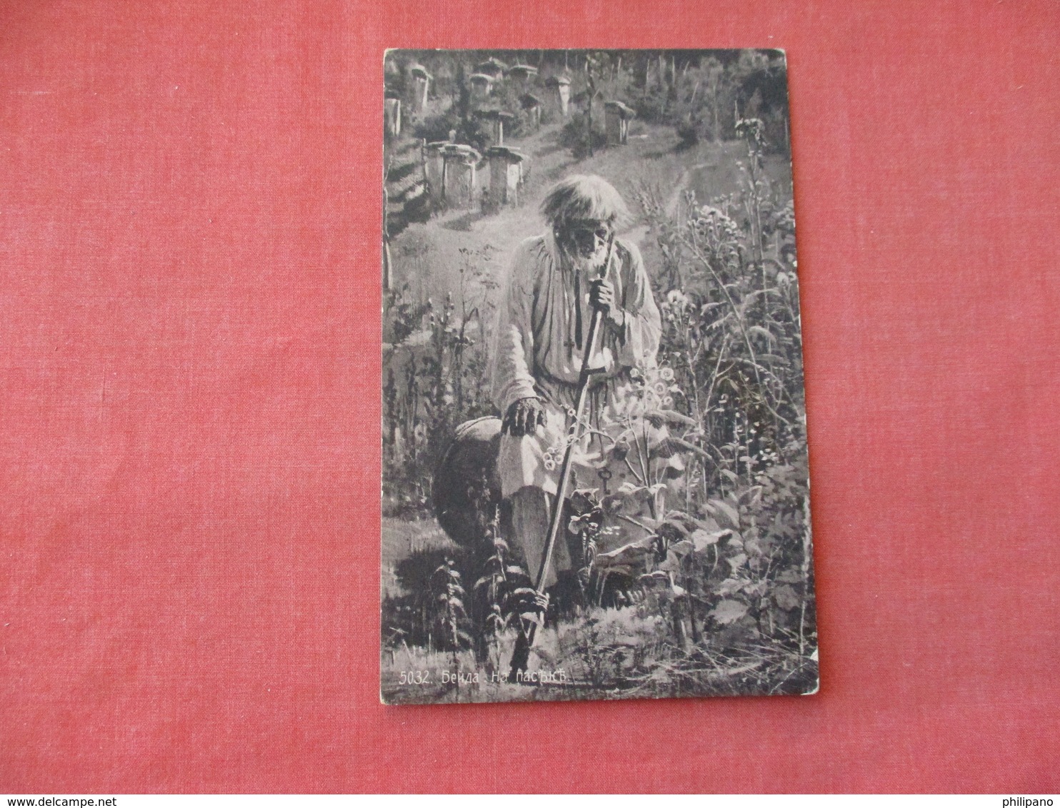 RPPC   Male  Out In Field With Cane  Czech Stamp --. Ref 3159 - Europe