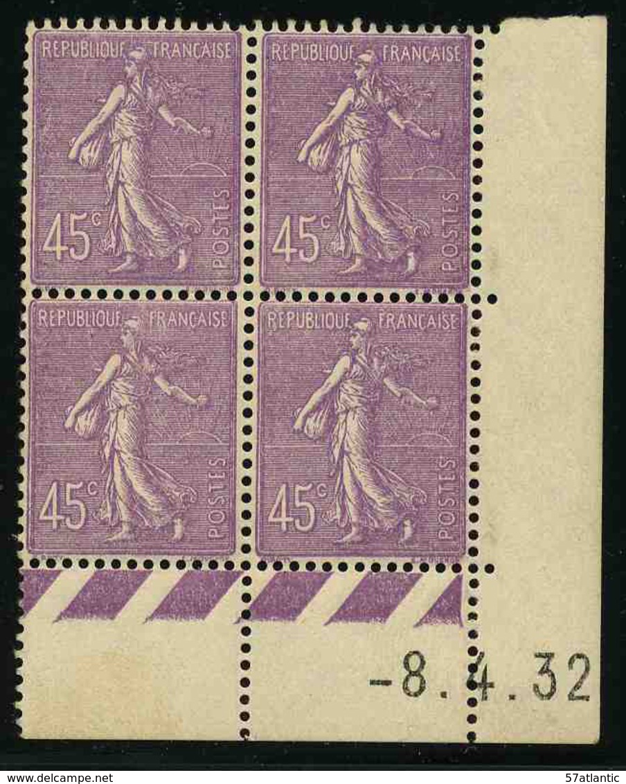 FRANCE - YT 197 ** - BLOC DE 4 TIMBRES NEUFS ** AVEC COIN DATE - ....-1929