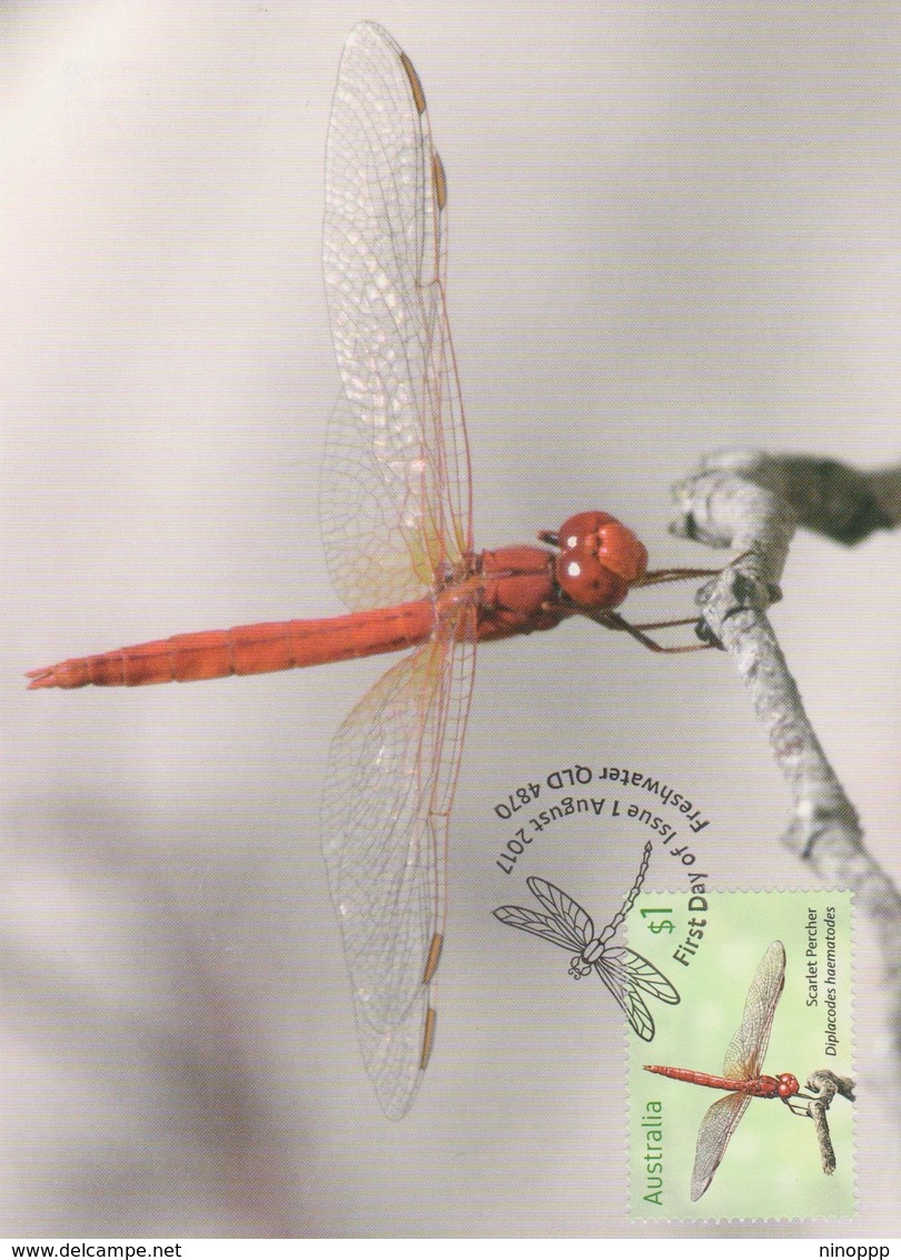 Australia 2017 Dragonflies, Scarlet Percher, Maximum Card - Maximum Cards