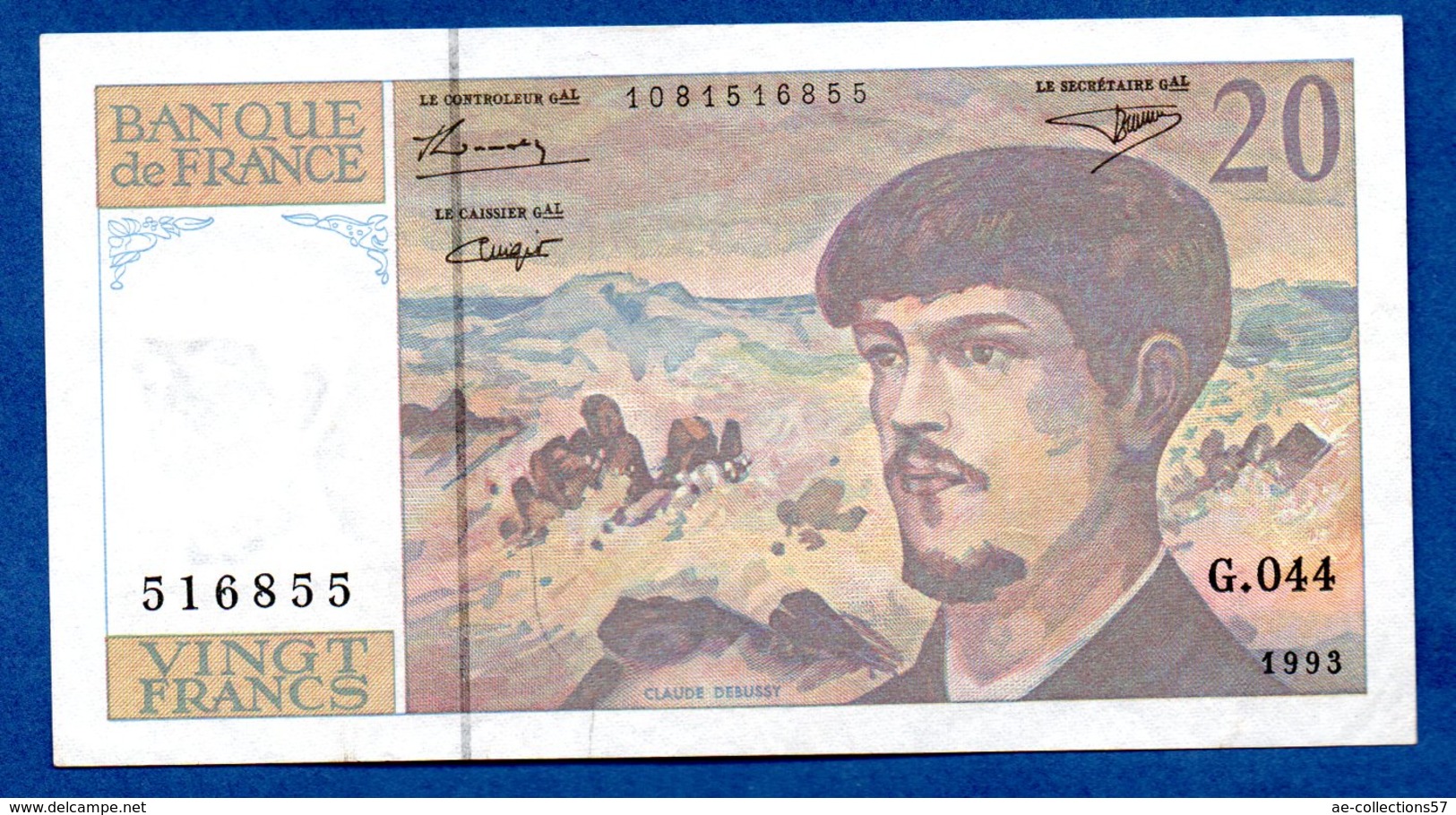 Debussy  -  20 Francs 1993 -  état  TTB+ - 20 F 1980-1997 ''Debussy''