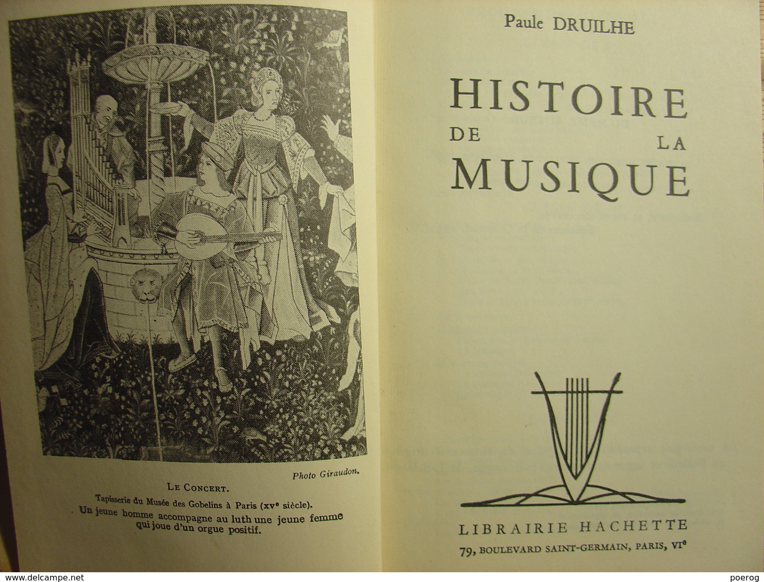 HISTOIRE DE LA MUSIQUE - PAULE DRUILHE - HACHETTE - 1963 - COUVERTURE RIGIDE CARTON - Música