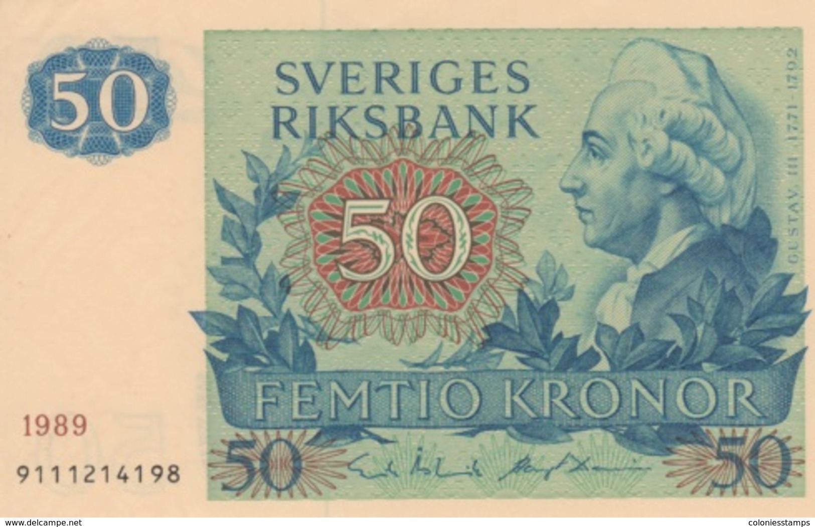 (B0205) SWEDEN, 1989. 50 Kronor. P-53d. UNC - Suède