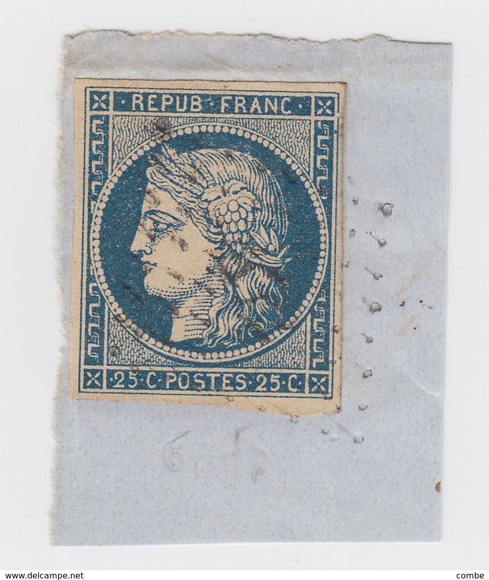 CERES 25c N° 4 SUR FRAGMENT. 4 BELLES MARGES - 1849-1850 Cérès