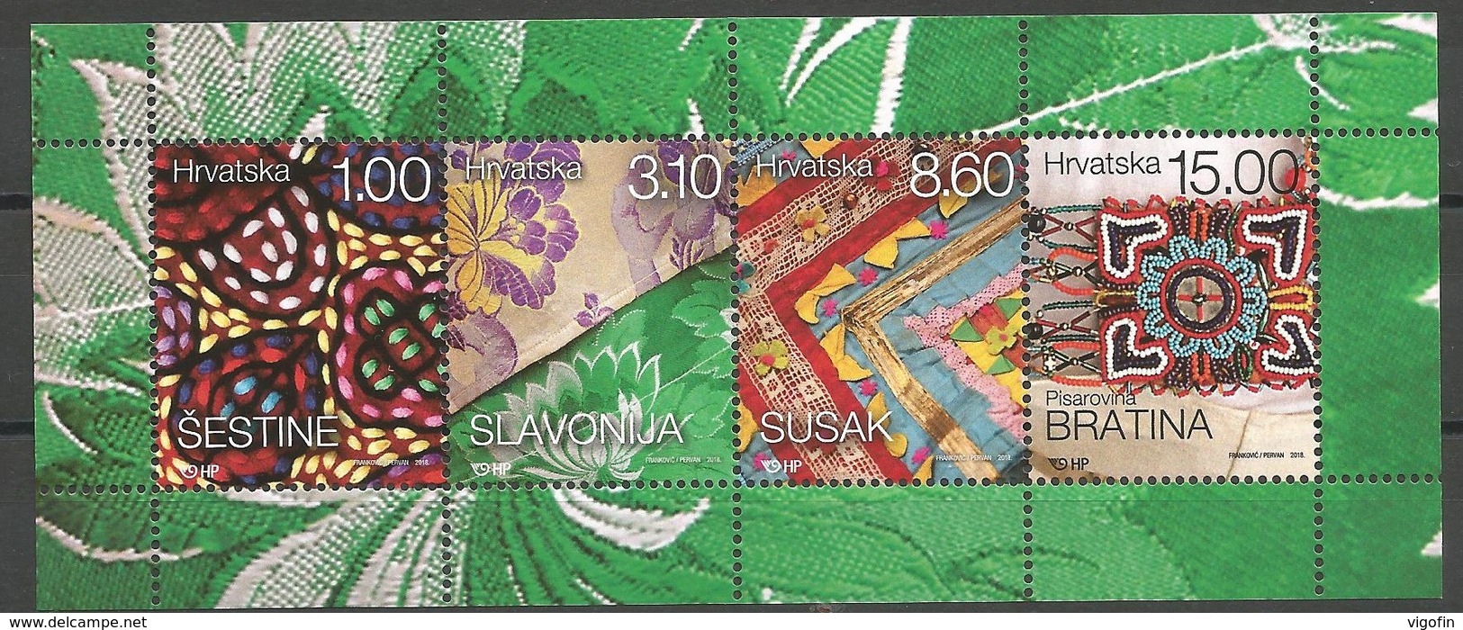 HR 2018-1325-8 ETNOLOGIA, HRVATSKA CROATIA, S/S, MNH - Croatie