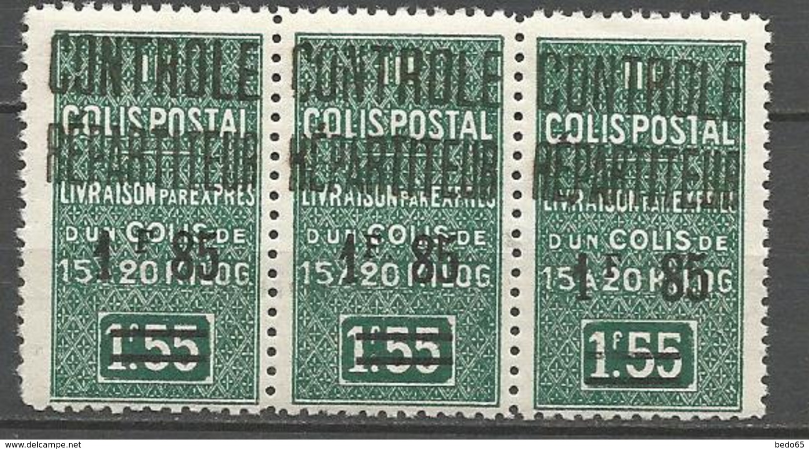 ALGERIE COLIS POSTAUX N° 35e Sans Point Apres F Tenant A 2 Normaux NEUF** LUXE SANS CHARNIERE  / MNH - Paketmarken