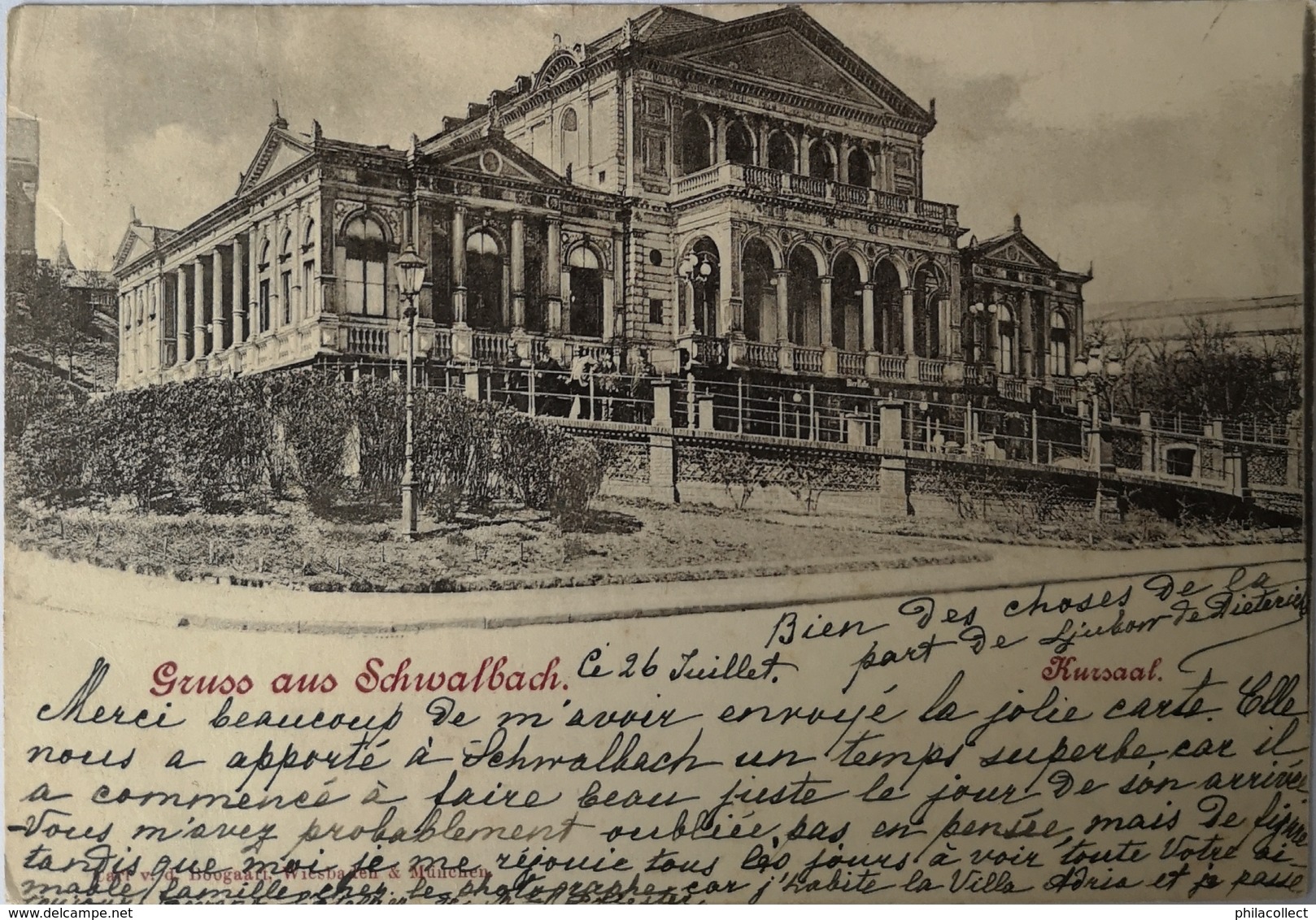 Schwalbach // Gruss Aus - Kursaal 1900 - Andere & Zonder Classificatie