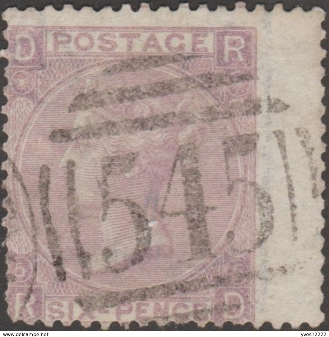 GB 1867 Y&T 29 SG 97 Michel 25. Victoria 6 P. Violet, Filigrane 3 Roses. Planche 6. Lettres DR, Oblitération 545 - Oblitérés