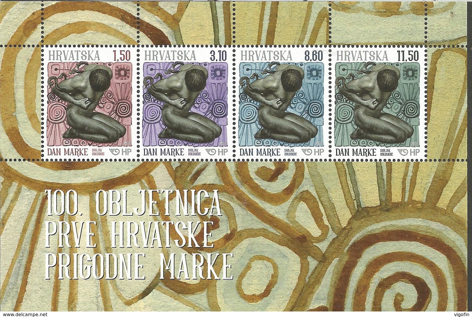 HR 2018-1335-8 STAMPS DAY, HRVATSKA CROATIA, S/S, MNH - Croatie