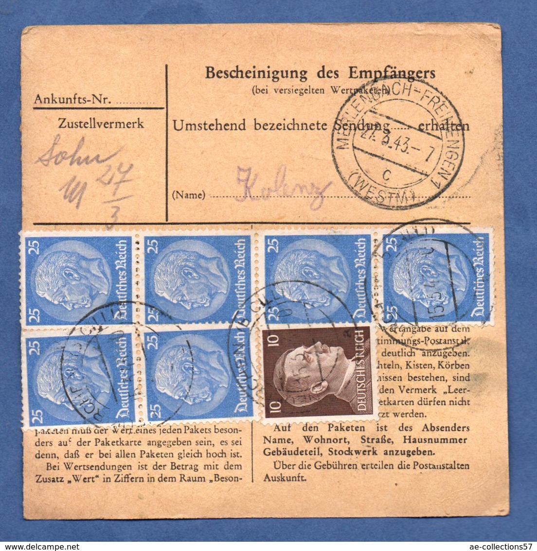 Colis Postal  -  Départ Neukirchen  - 27/3/1943 - Lettres & Documents