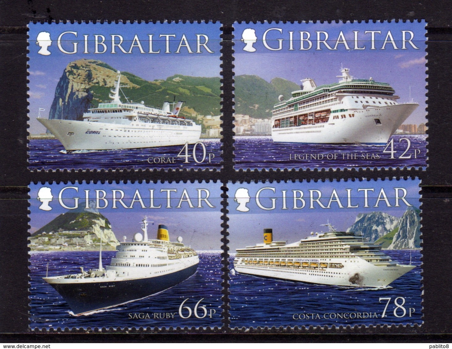 GIBRALTAR GIBILTERRA 2006 CRUISE SHIPS NAVI DA CROCIERA COMPLETE SET SERIE COMPLETA MNH - Gibilterra