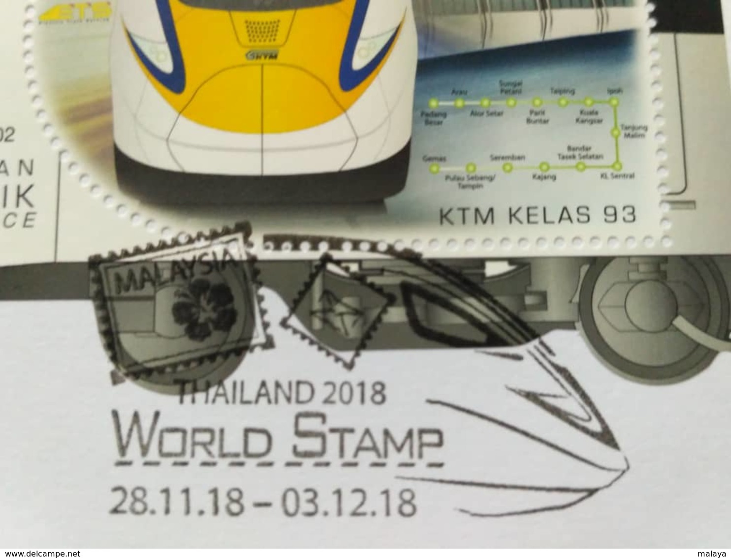 MALAYSIA 2018 ETS Train FDC Cover MS Stamp With Thailand 2018 Overprint 2019 - Malaysia (1964-...)