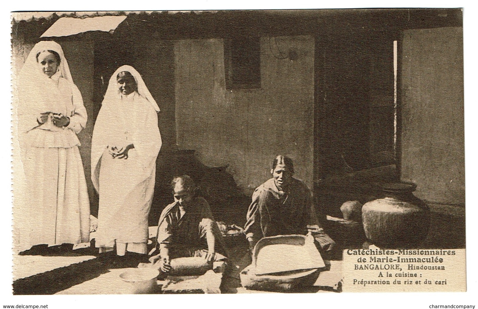 Bangalore Hindoustan - Préparation Du Riz Et Du Cari - Catéchistes-Missionnaires De Marie-Immaculée - 2 Scans - Inde