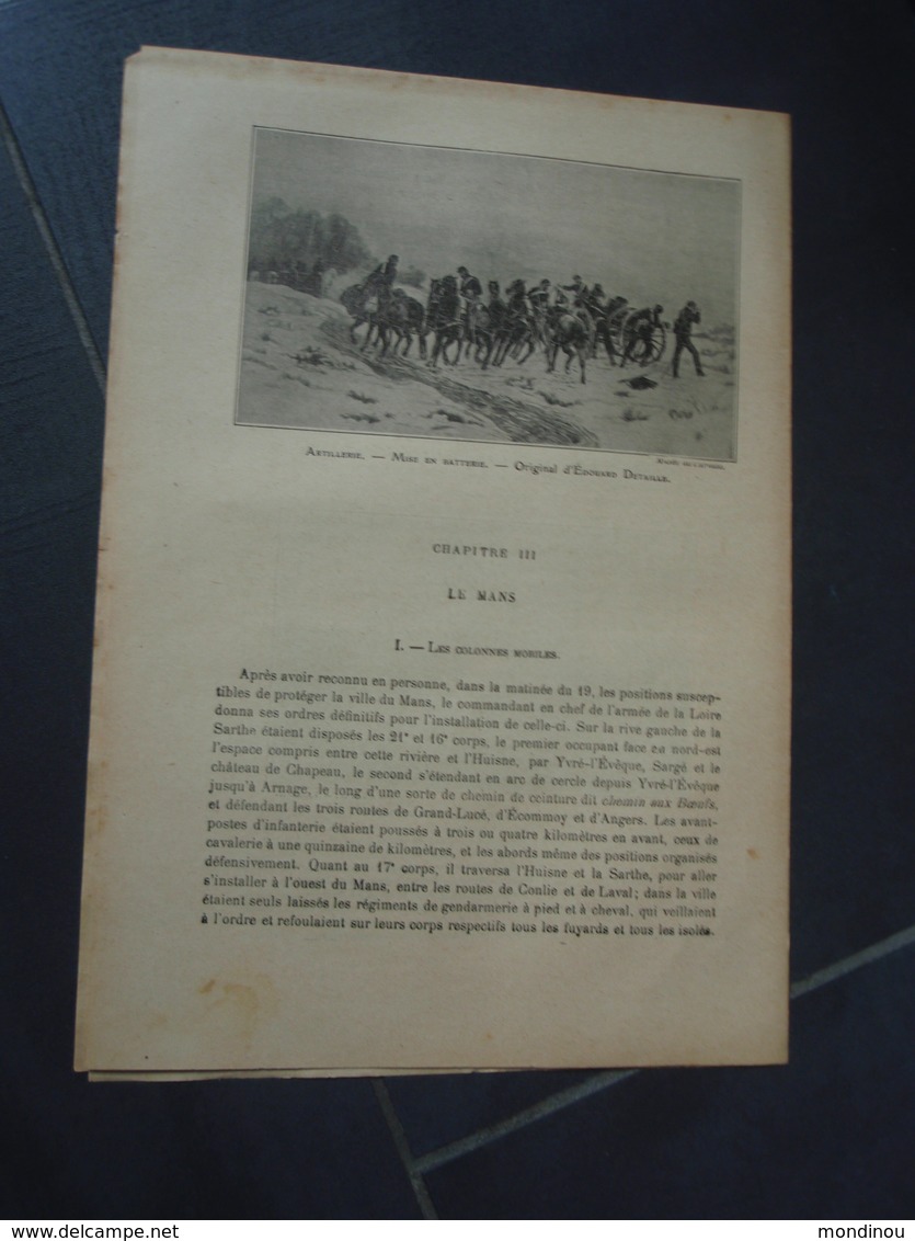 En Retraite. Le Mans   Extrait De L'Histoire Populaire De La Guerre 1870/71  Tableau De KOLITZ - Autres & Non Classés