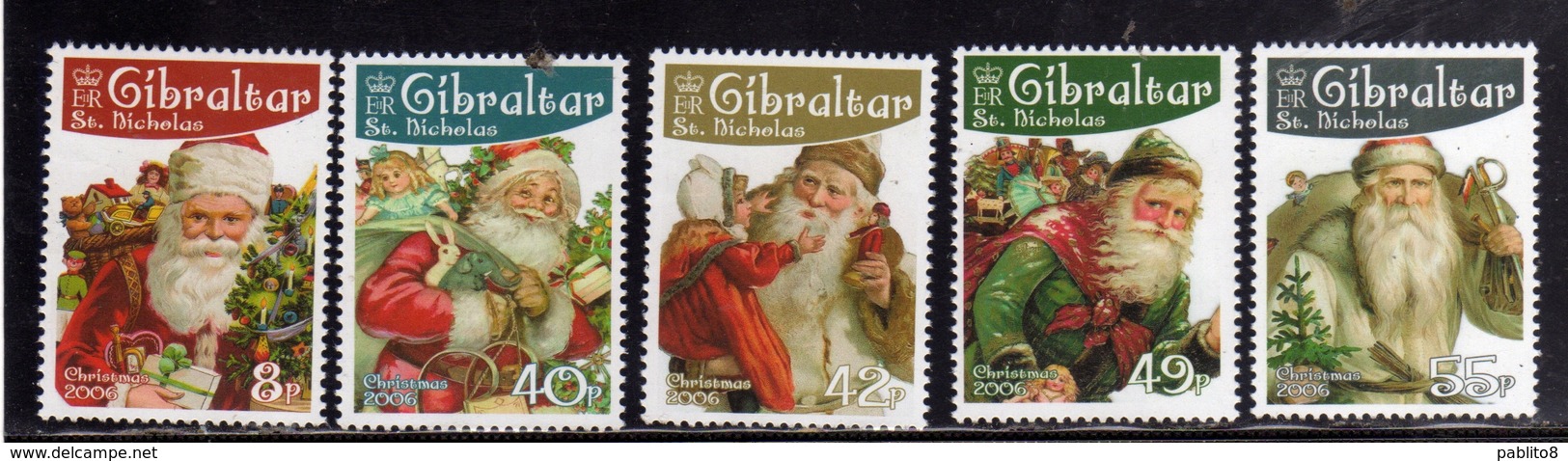 GIBRALTAR GIBILTERRA 2006 CHRISTMAS SANTA CLAUS NATALE BABBO NATALE PAPA NOEL SERIE COMPLETA COMPLETE SET MNH - Gibilterra