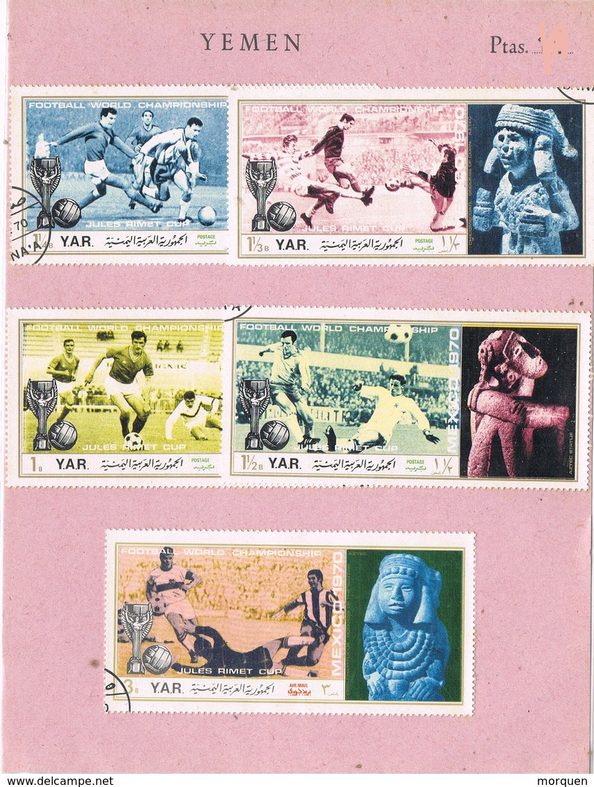 31534. Lote Filatelico YEMEN 1970. Theme FUTBOL, Mundial Footbal MEXICO 70 - Yemen