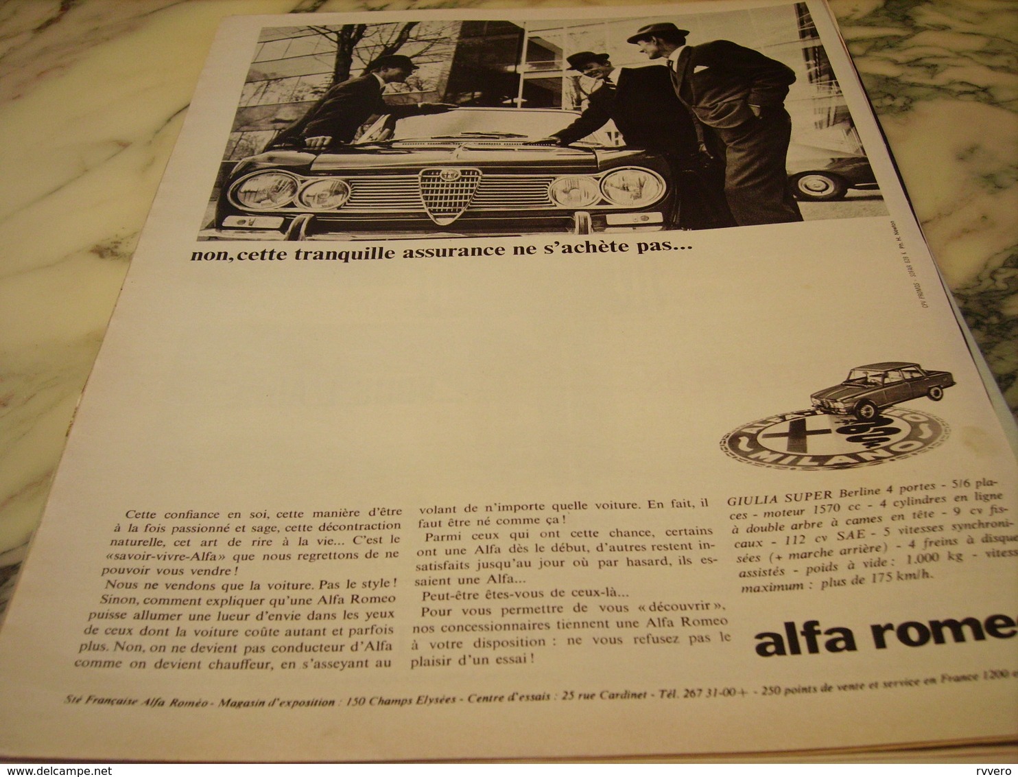 ANCIENNE PUBLICITE VOITURE   ALFA ROMEO SUPER BERLINE 1966 - Voitures