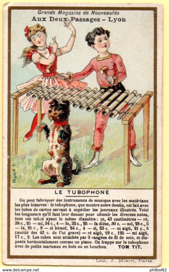 Chromo Aux Deux Passages à Lyon. Les Instruments De Musique : Le Tubophone. - Other & Unclassified