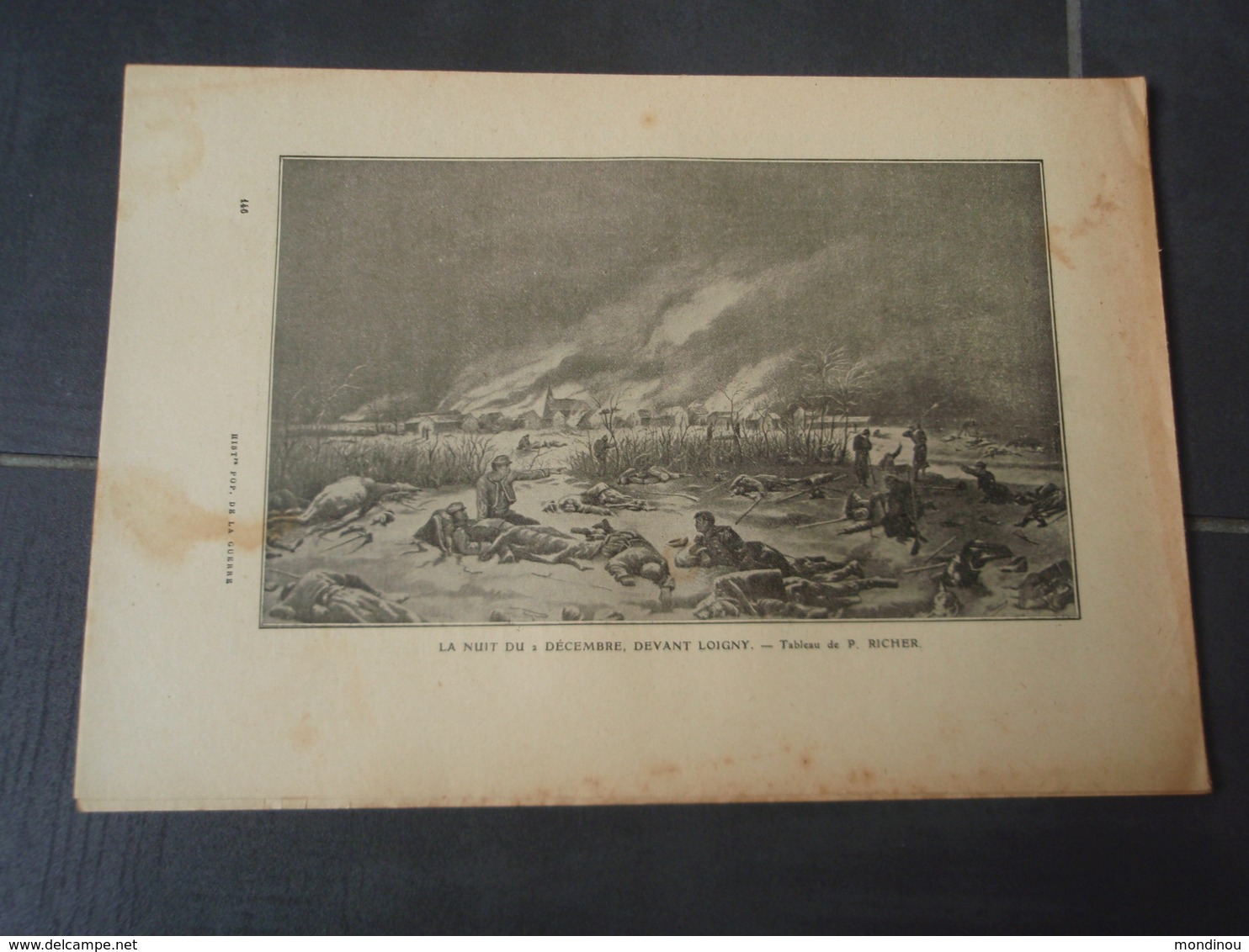 La Nuit Du 2 Décembre Devant LOIGNY Extrait De L'Histoire Populaire De La Guerre 1870/71 Tableau De P. RICHER - Autres & Non Classés