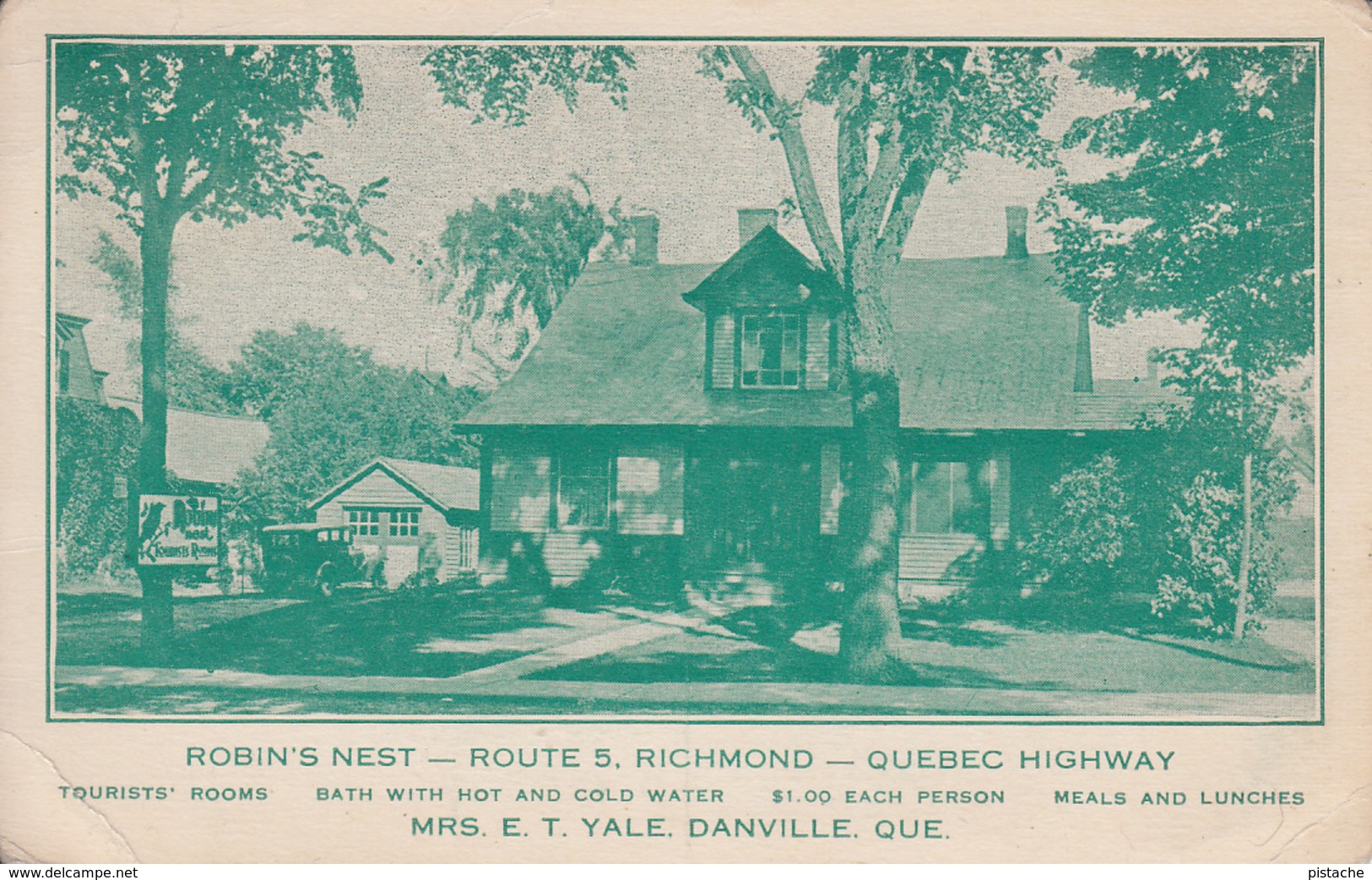 Vintage 1930-1935 - Richmond Danville Route 5 Highway - Robin's Nest - Inn  - Torn Corner See 2 Scans - Autres & Non Classés