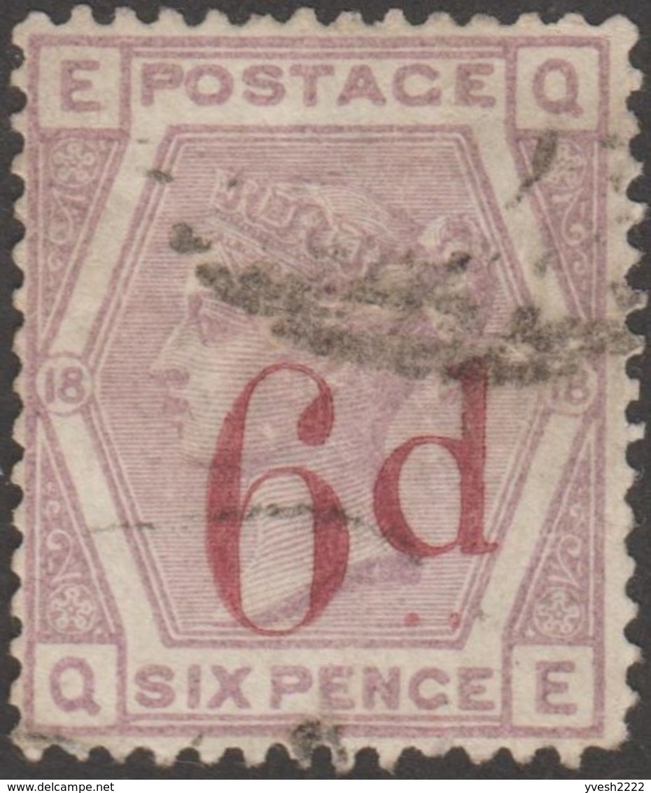GB 1883 Y&T 75 SG 162 Michel 71. Victoria 6 P. Surchargé, Violet, Filigrane Couronne - Oblitérés